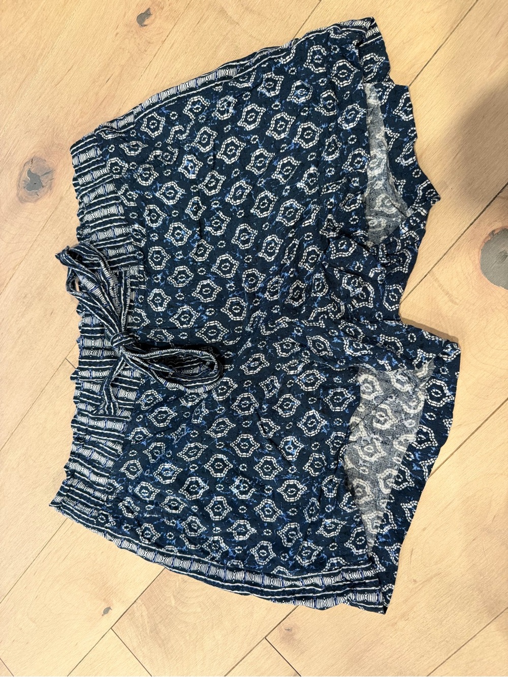 Liverpool Navy and White Printed Drawstring Shorts